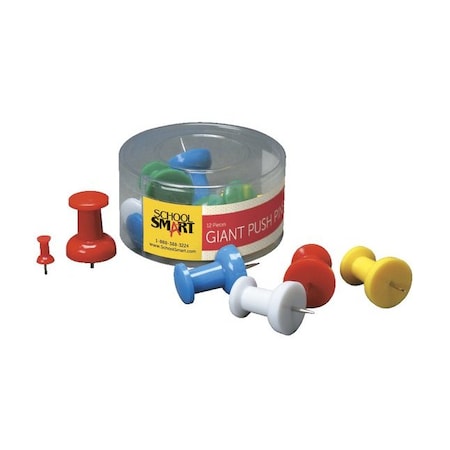 Giant Push Pins With Storage Tub, Assorted Colors, Pack Of 12 PK